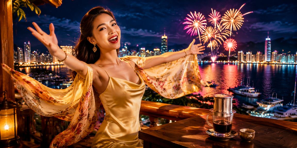 Người dùng tại Nha Trang ngồi uống cà phê trải nghiệm casino trực tuyến qua điện thoại